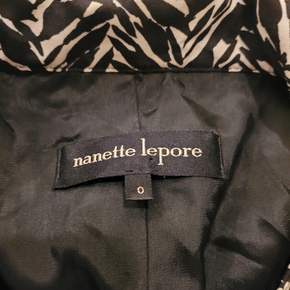 Nanette Lepore Dress Coat Black and White design 0 - Picture 6 of 11